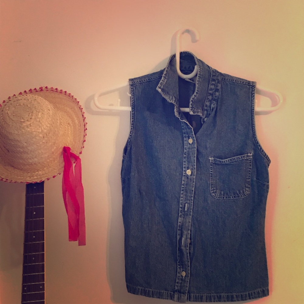 Chick Guess Vest Denim Jacket, XSmall